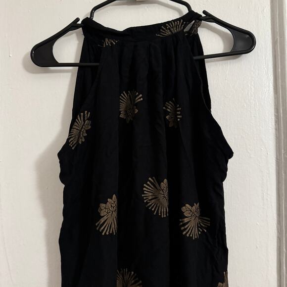 Living Hula Black Dress Vacay  Resort Elegant Breezy Romantic Floral Whimsygoth - Picture 8 of 9